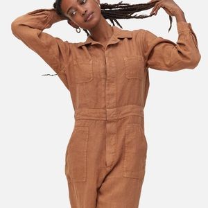 NWT MATE the Label Linen Jumpsuit in Sedona SZ S